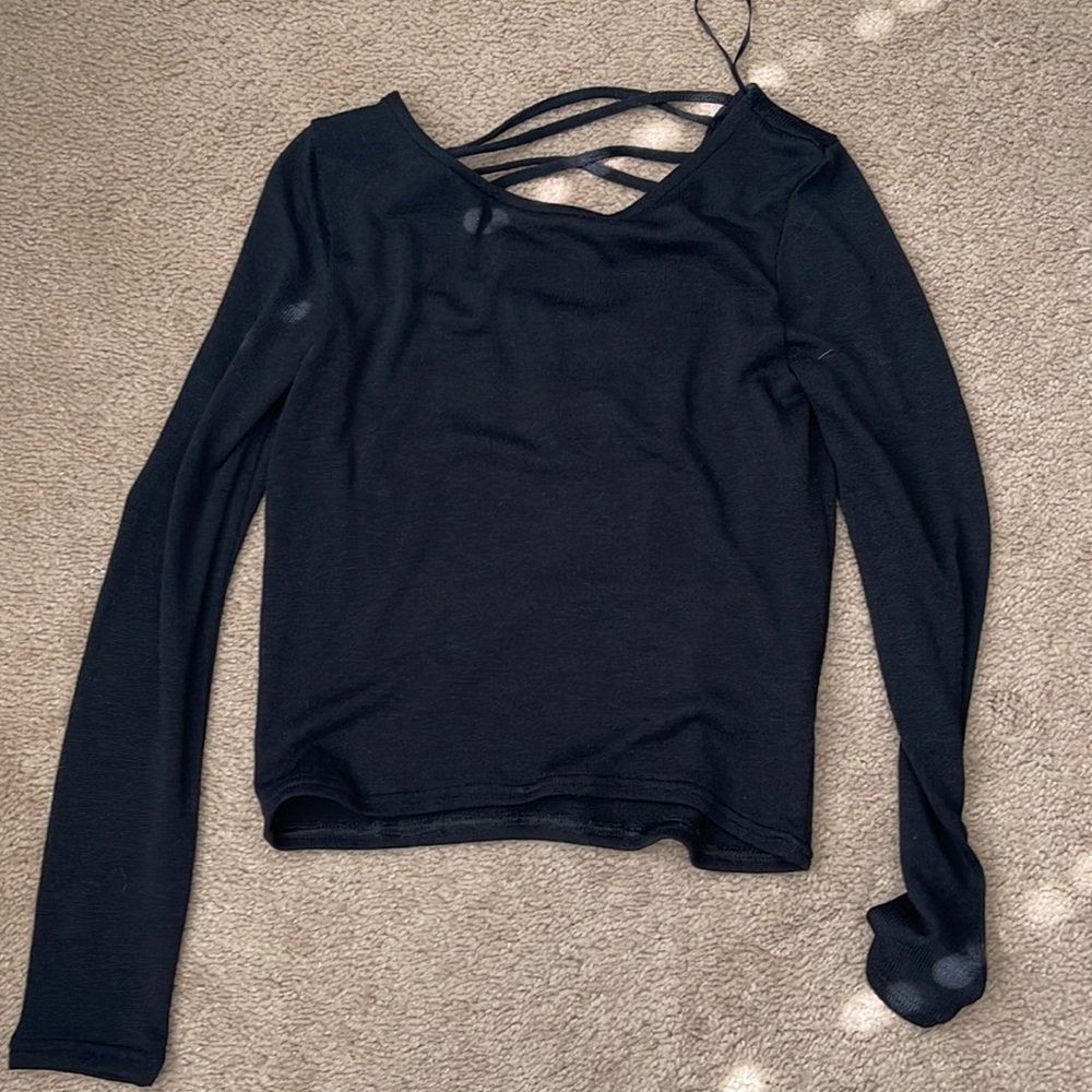 H&M lace up knit top